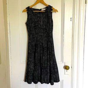 Calvin Klein Black and White Full Skirt Dress